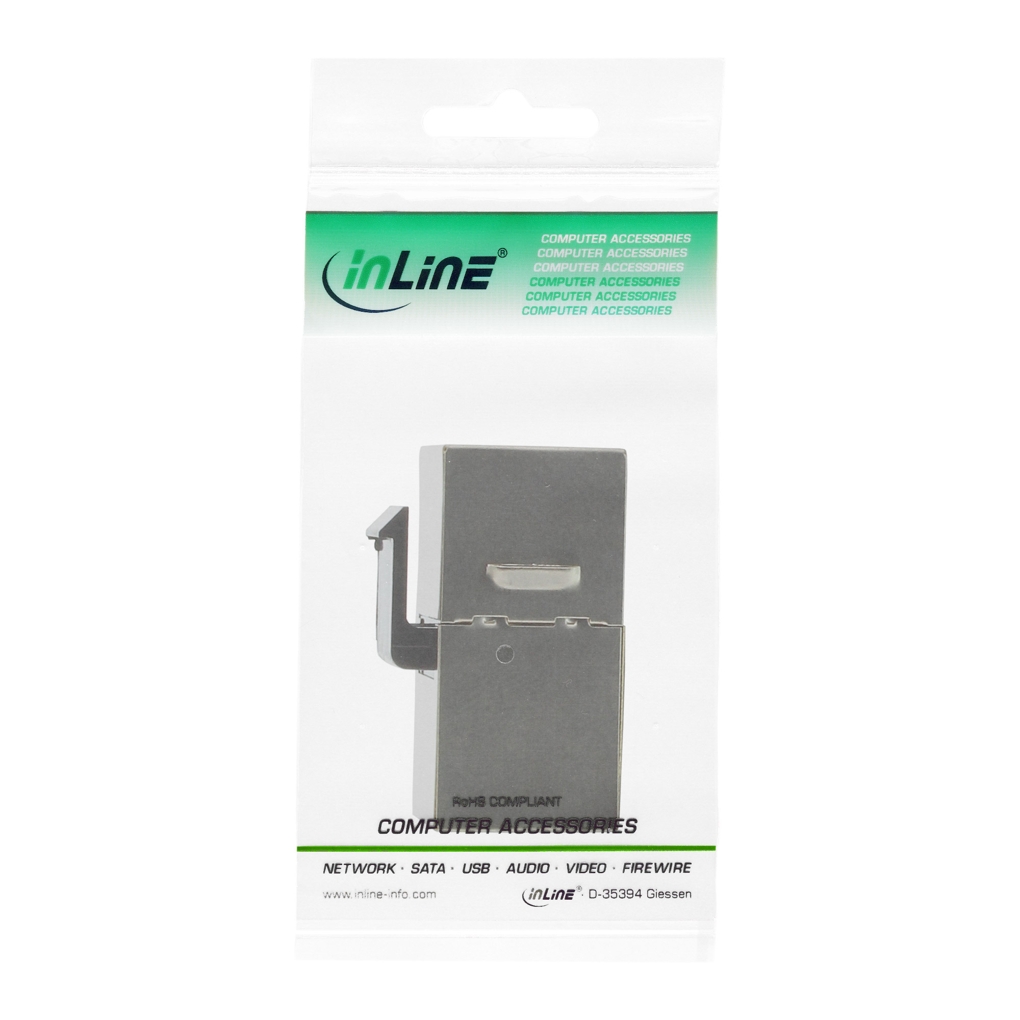 Inline® RJ45 Buchse / Buchse Einsatz, SNAP-In, Cat.6 STP