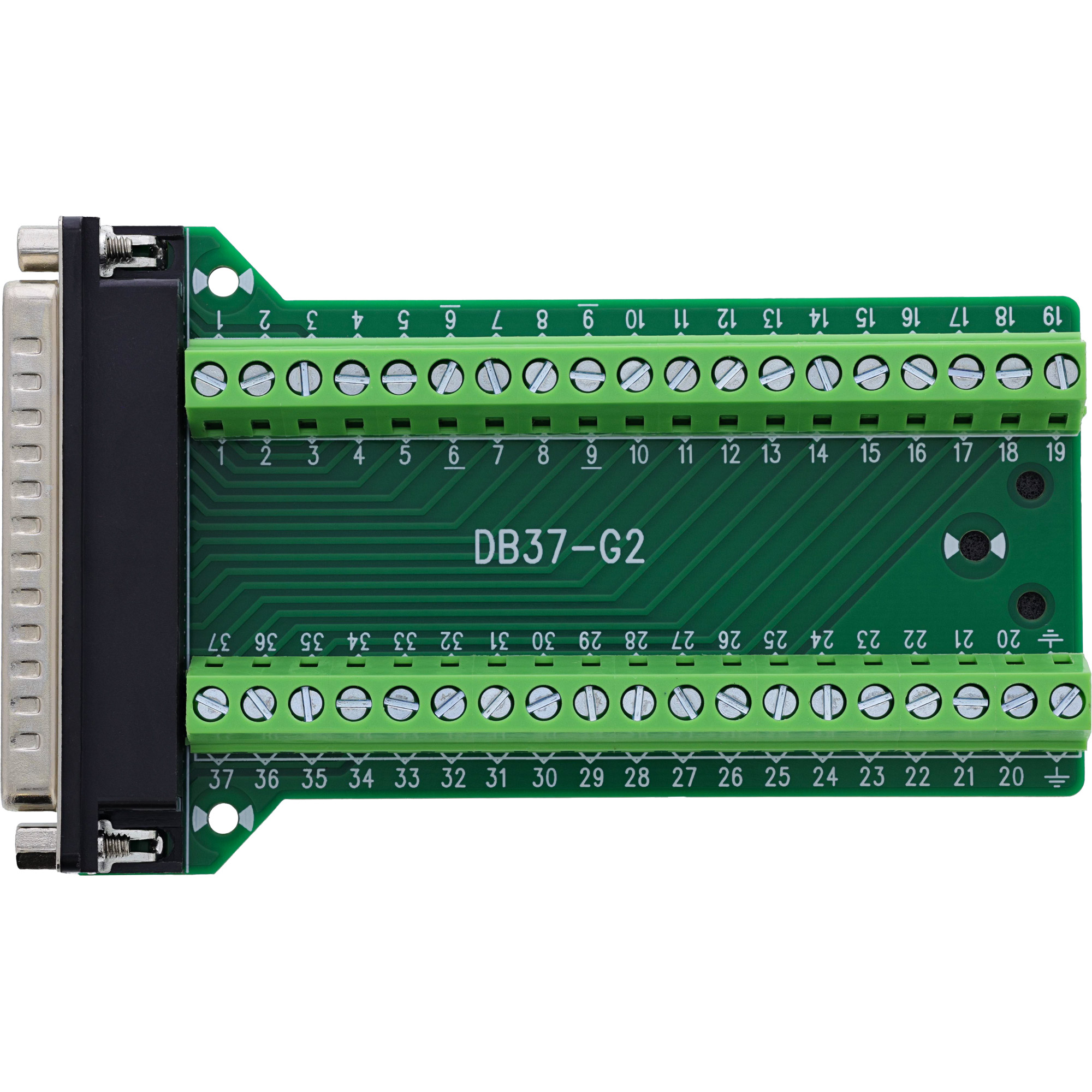 InLine® D-Sub 37 Terminalblock, Stecker, 2-reihig, Schraubklemme, seitlich