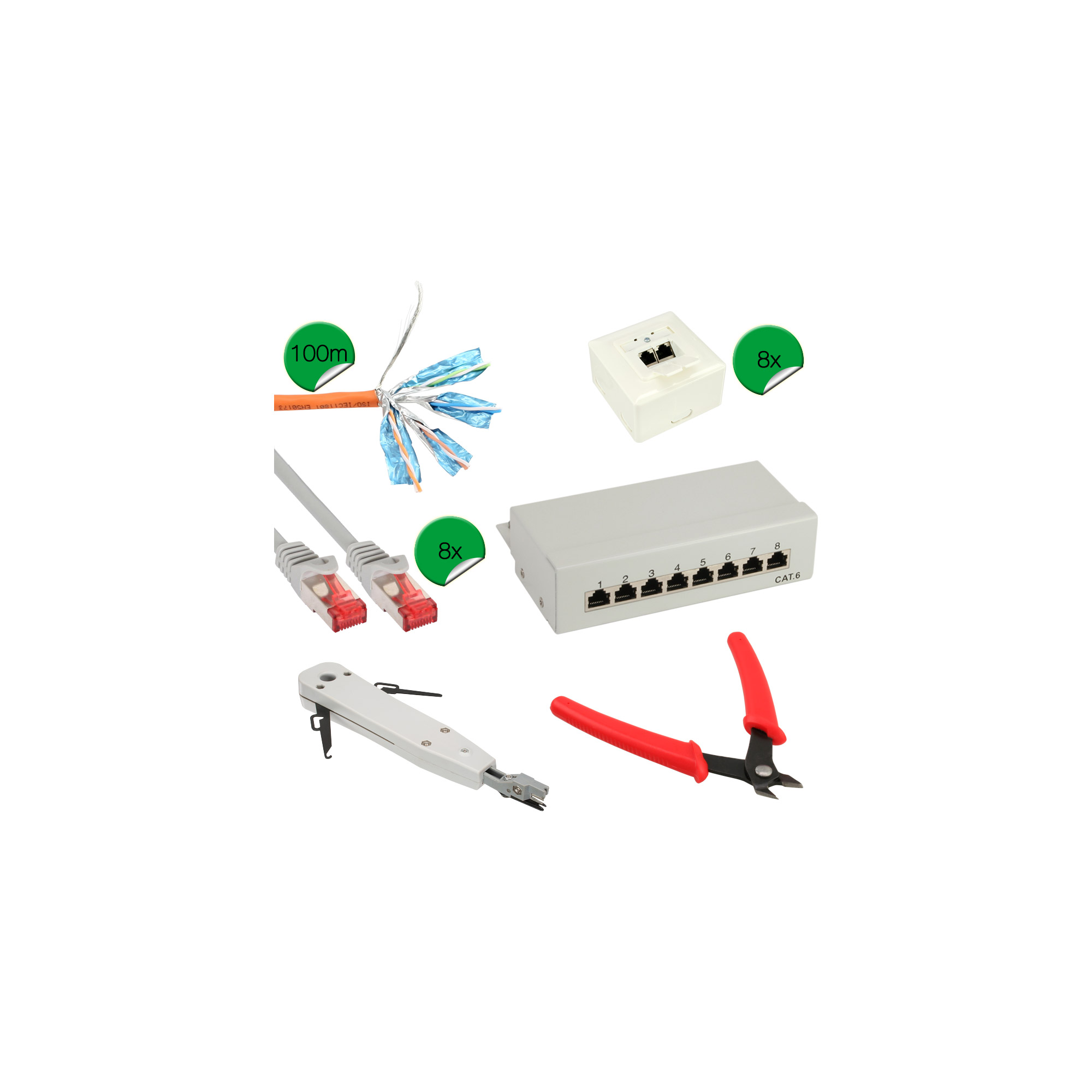 Inline® Cat.6 Netzwerk Installations Kit - 20teilig