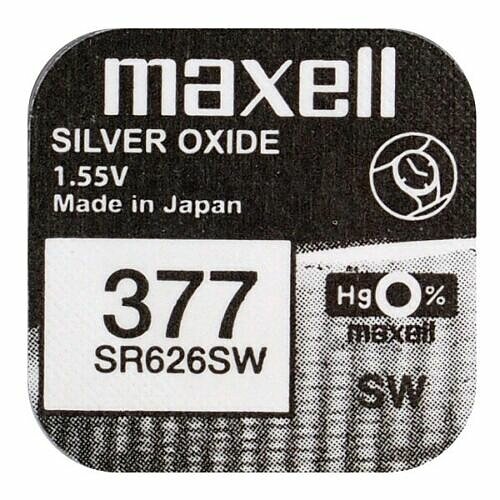 1x SR626SW SR66 377 Silberoxid Batterie Maxell 1,55 V