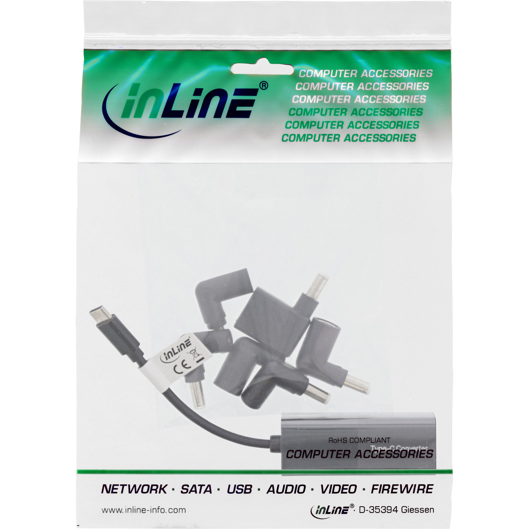 Inline® Notebook Netzteil zu USB-C 7-in-1 Lade-Set
