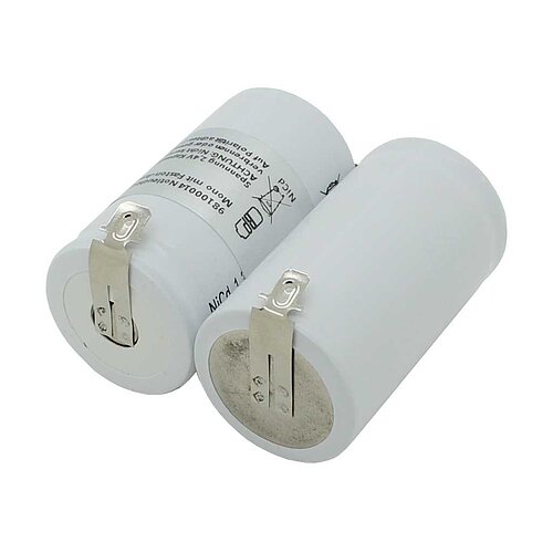 Notleuchtenakku NiCd 2,4V 4500mAh F1x2 Mono D mit Faston-Anschluss +6,3mm / -4,8mm