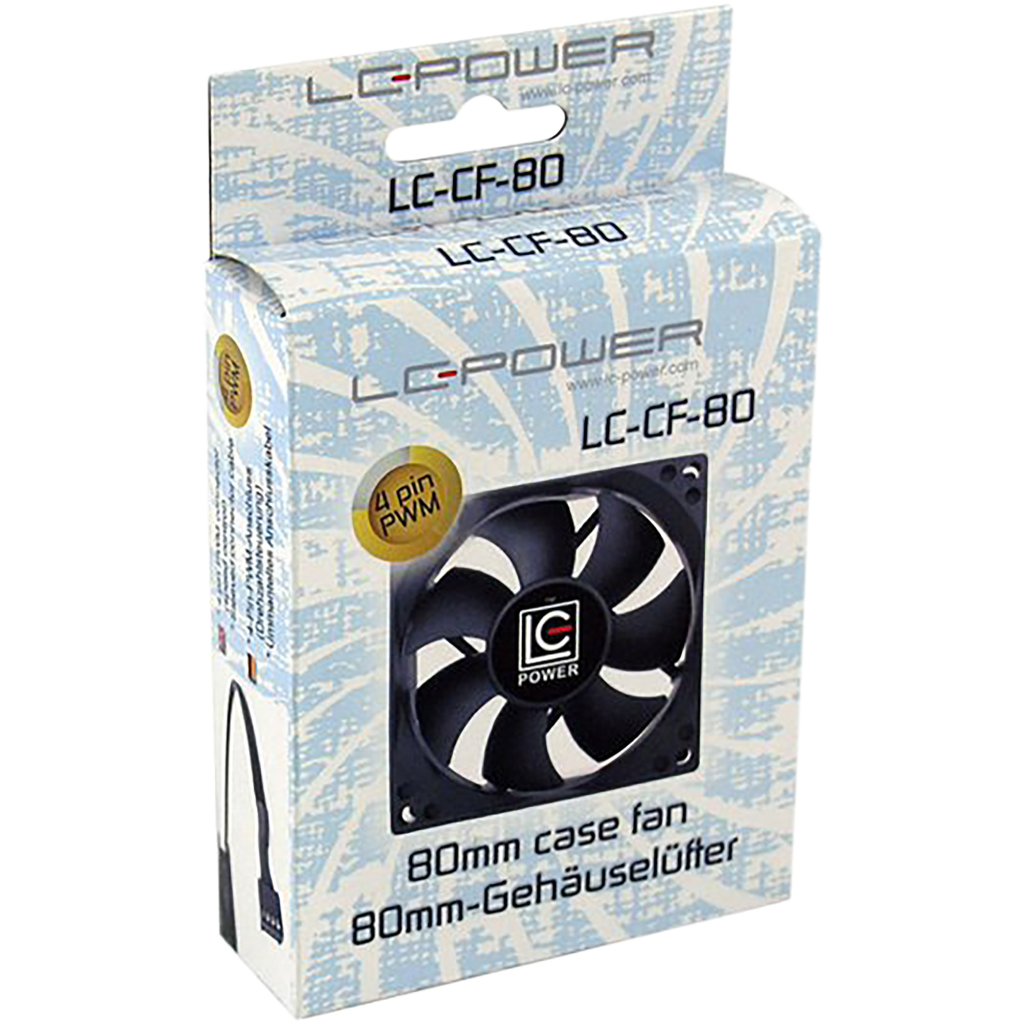 LC Power LC-CF-80, 80x80x25mm, Hydrolager, 4-Pin (PWM), schwarz