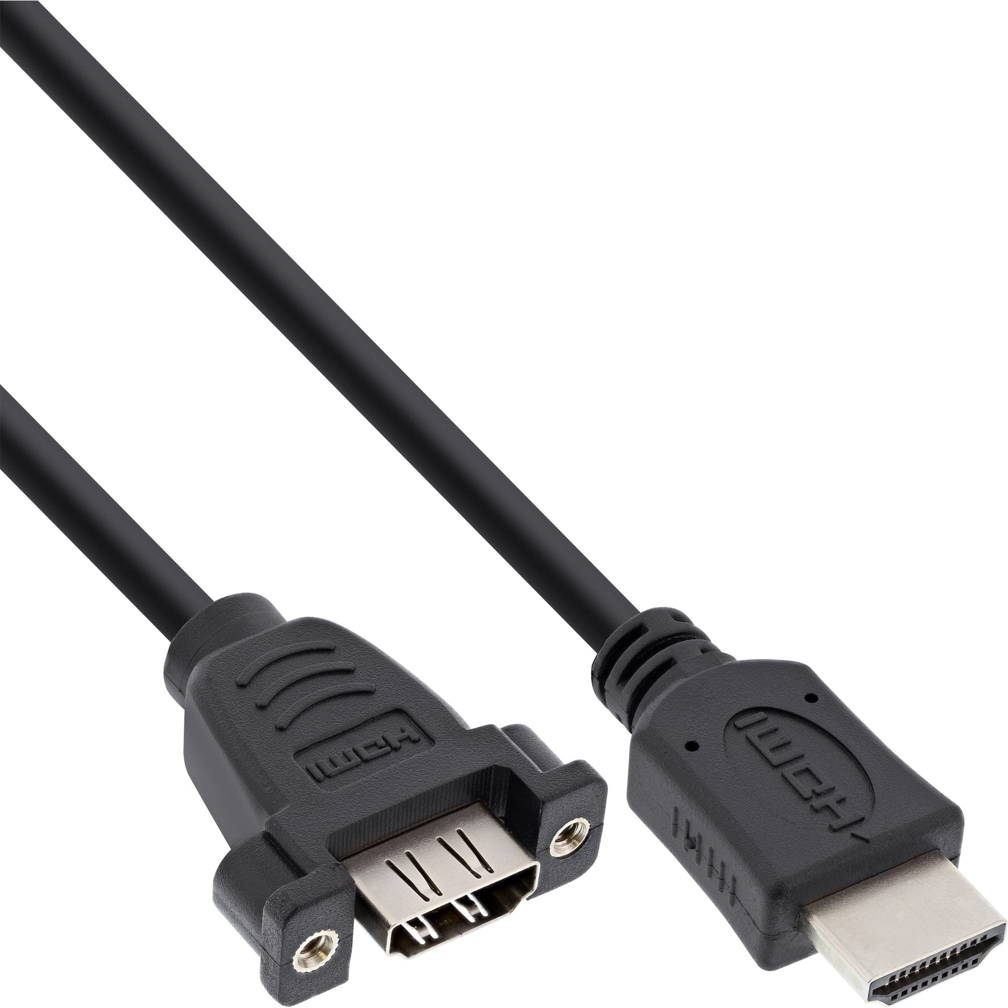 Inline® HDMI 4K2K Adapterkabel zum Einbau, HDMI A Stecker/Buchse, 0,6m