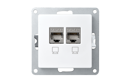 Netzwerk-Dose McPower ''Flair'' CAT6A, UP, weiß, vollgeschirmt