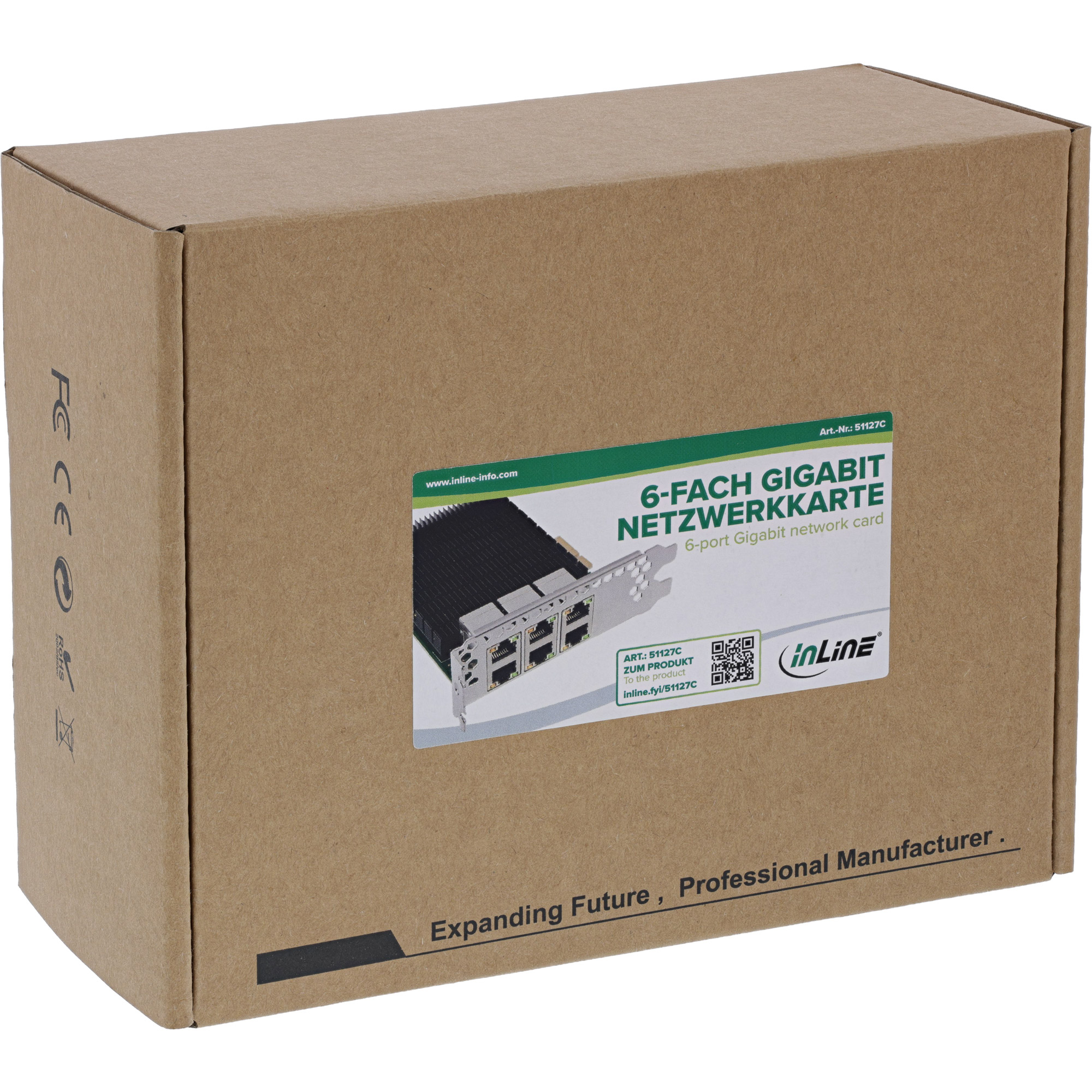 InLine® 6-fach Gigabit Netzwerkkarte, 6x RJ45 1 Gb/s, PCIe x4 InLine® 6-fach Gigabit Netzwerkkarte, 6x RJ45 1 Gb/s, PCIe x4