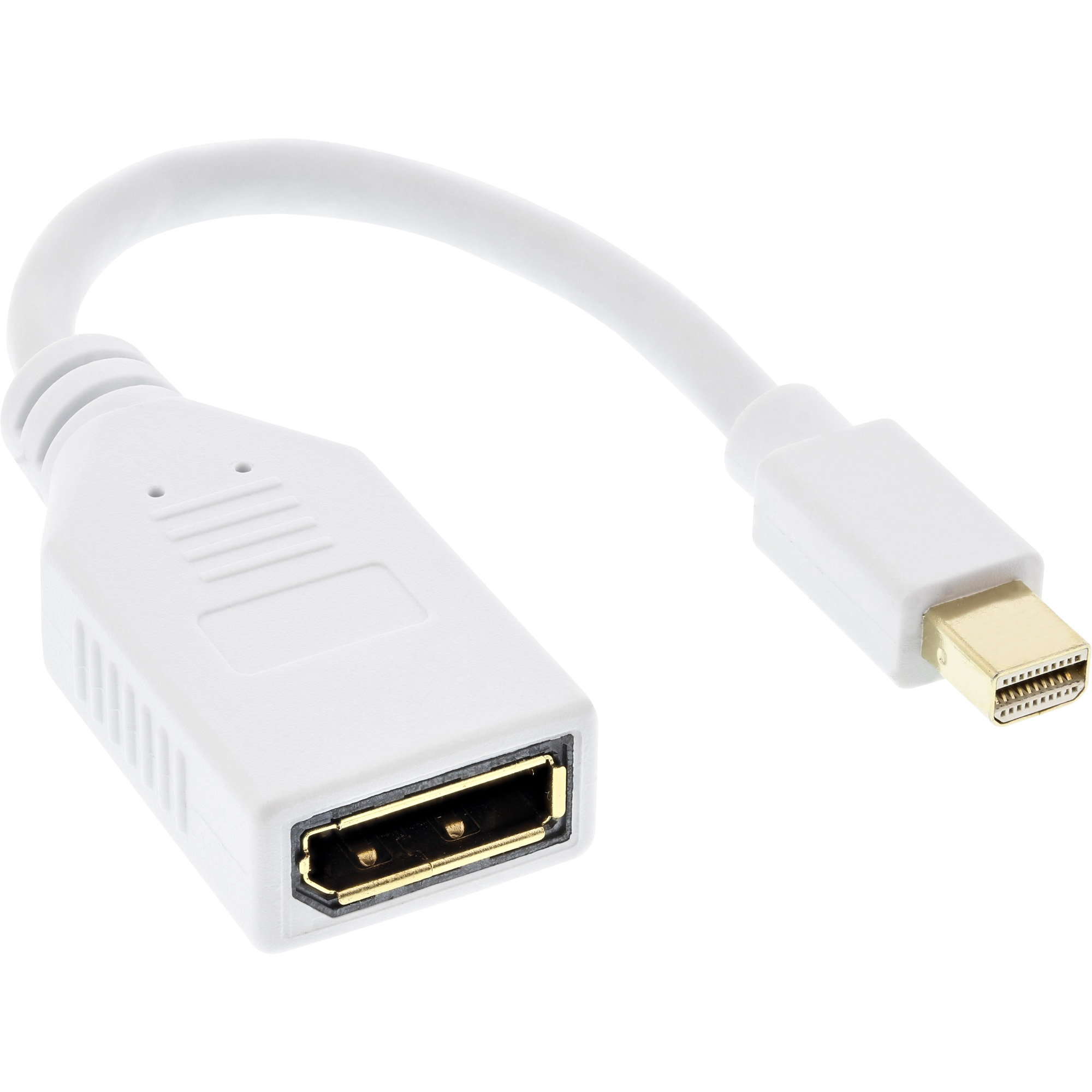 Inline® Kabel Mini DisplayPort ST zu DisplayPort BU, 4K2K, weiß, 0,15m