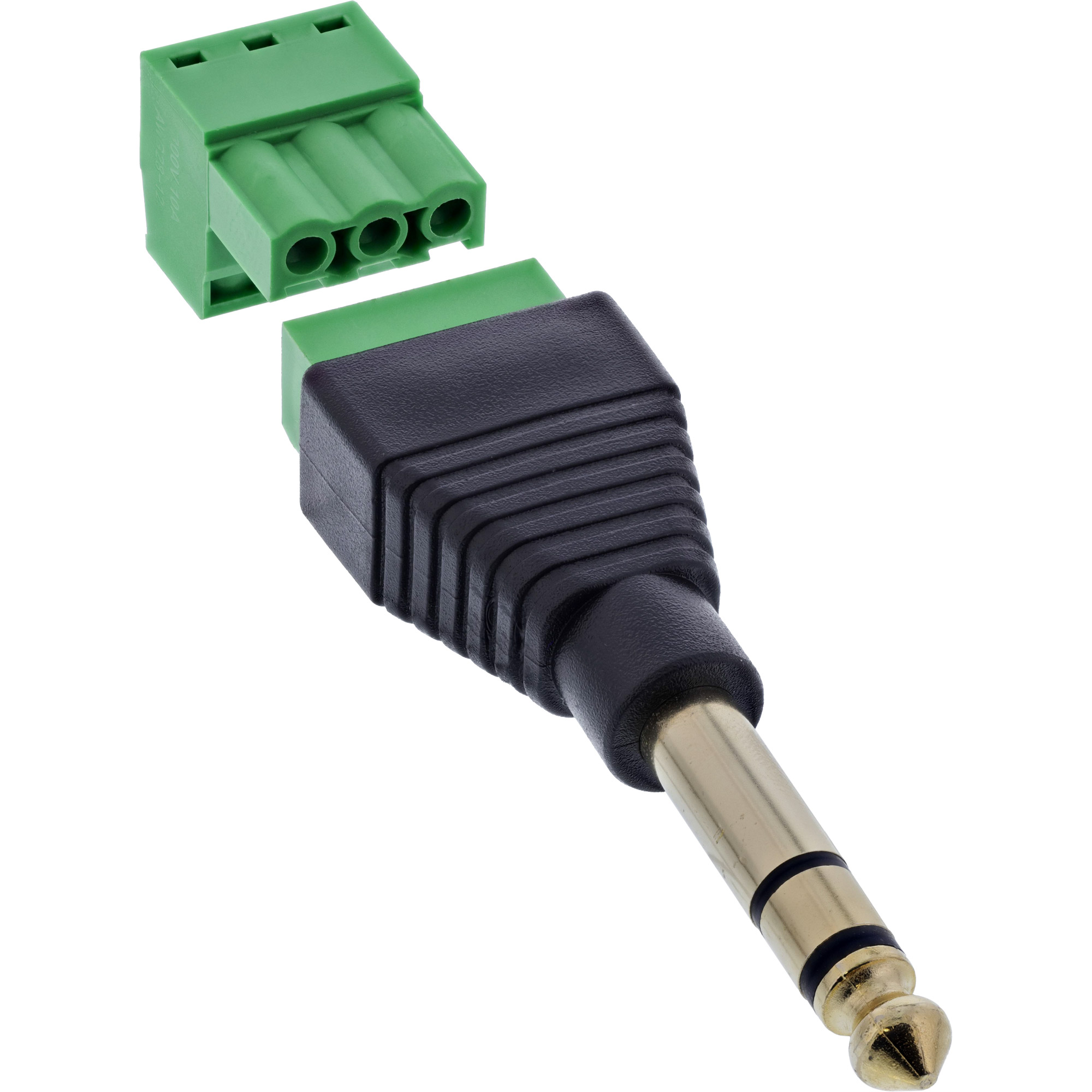 InLine® 6,35mm Klinkenstecker an Terminalblock, Stereo, 3-polig