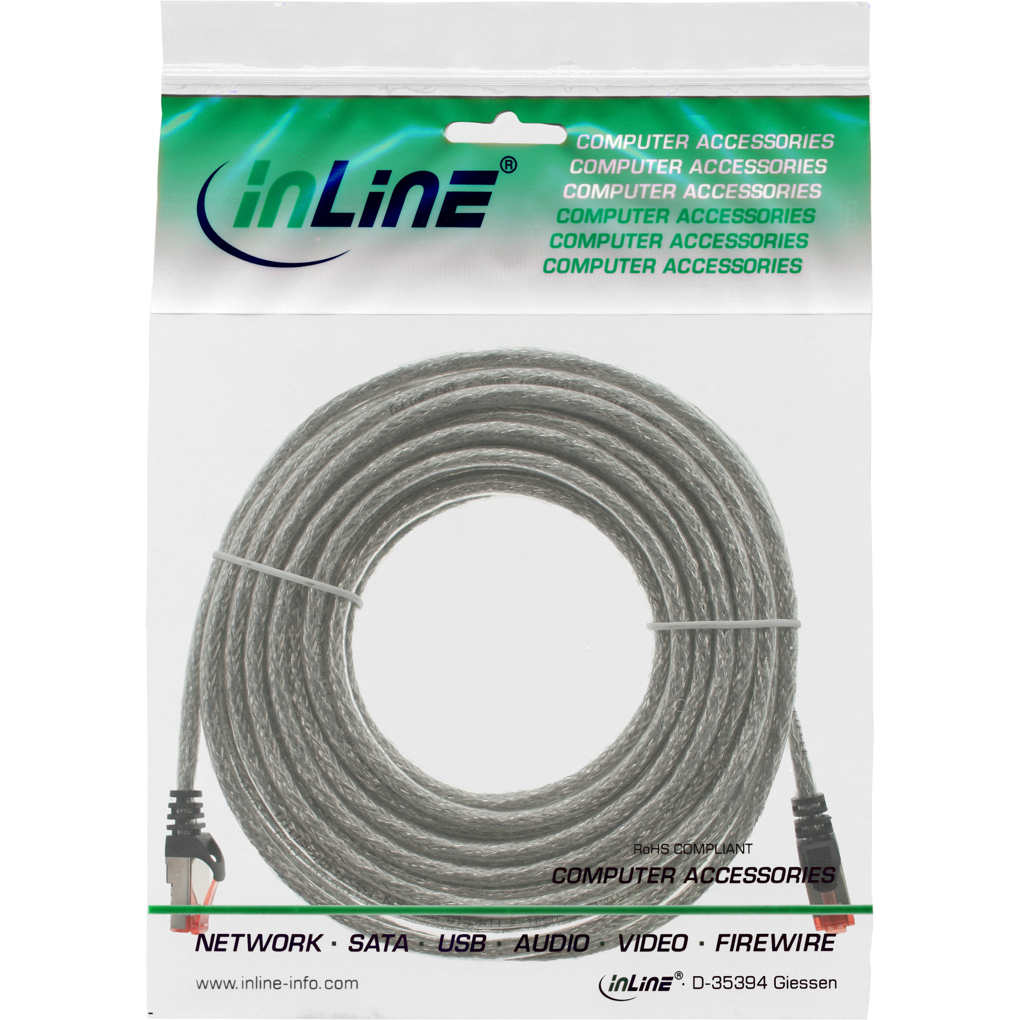Inline® Patchkabel - S/FTP (PiMf) - Cat.6 - 250MHz PVC Kupfer - Transparent - 7,5m Inline® Patchkabel - S/FTP (PiMf) - Cat.6 - 250MHz PVC Kupfer - Transparent - 7,5m