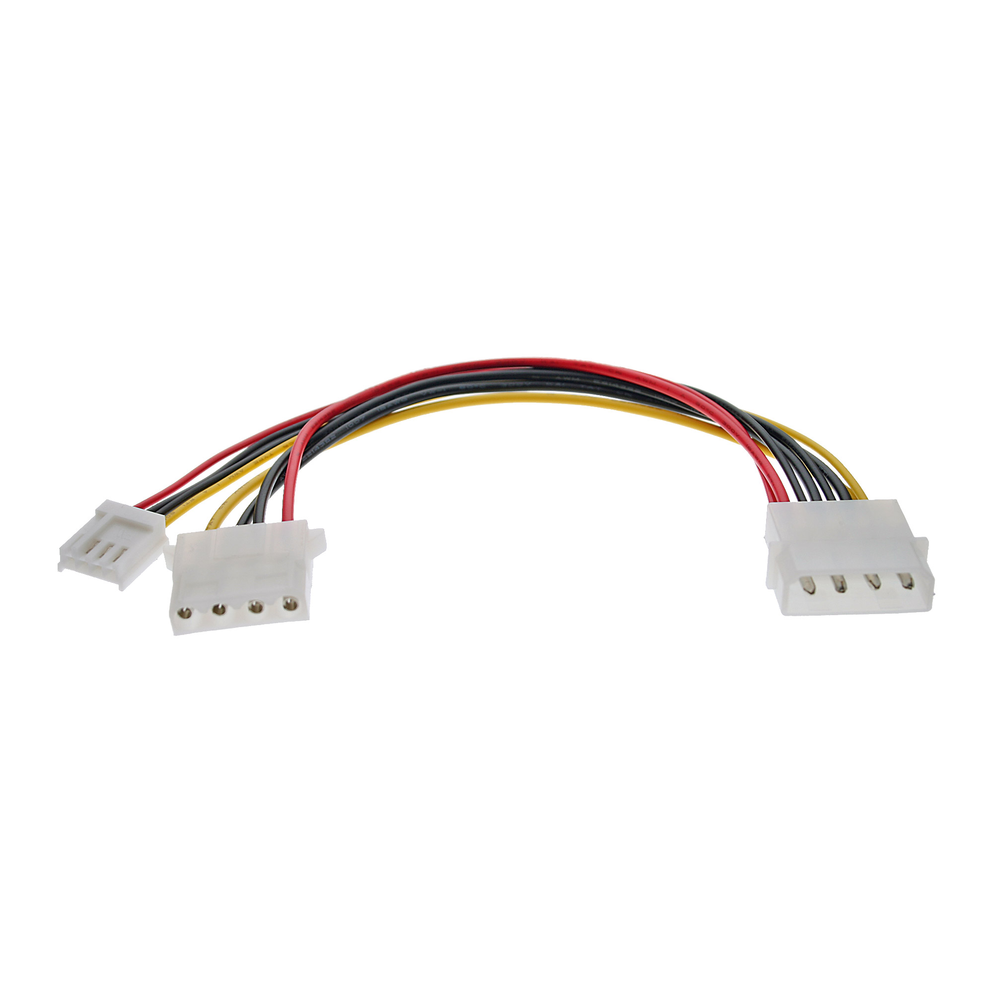 Inline® Strom Y-Kabel intern, 1x 5,25" an 1x 3,5" + 1x 5,25", 0,20m