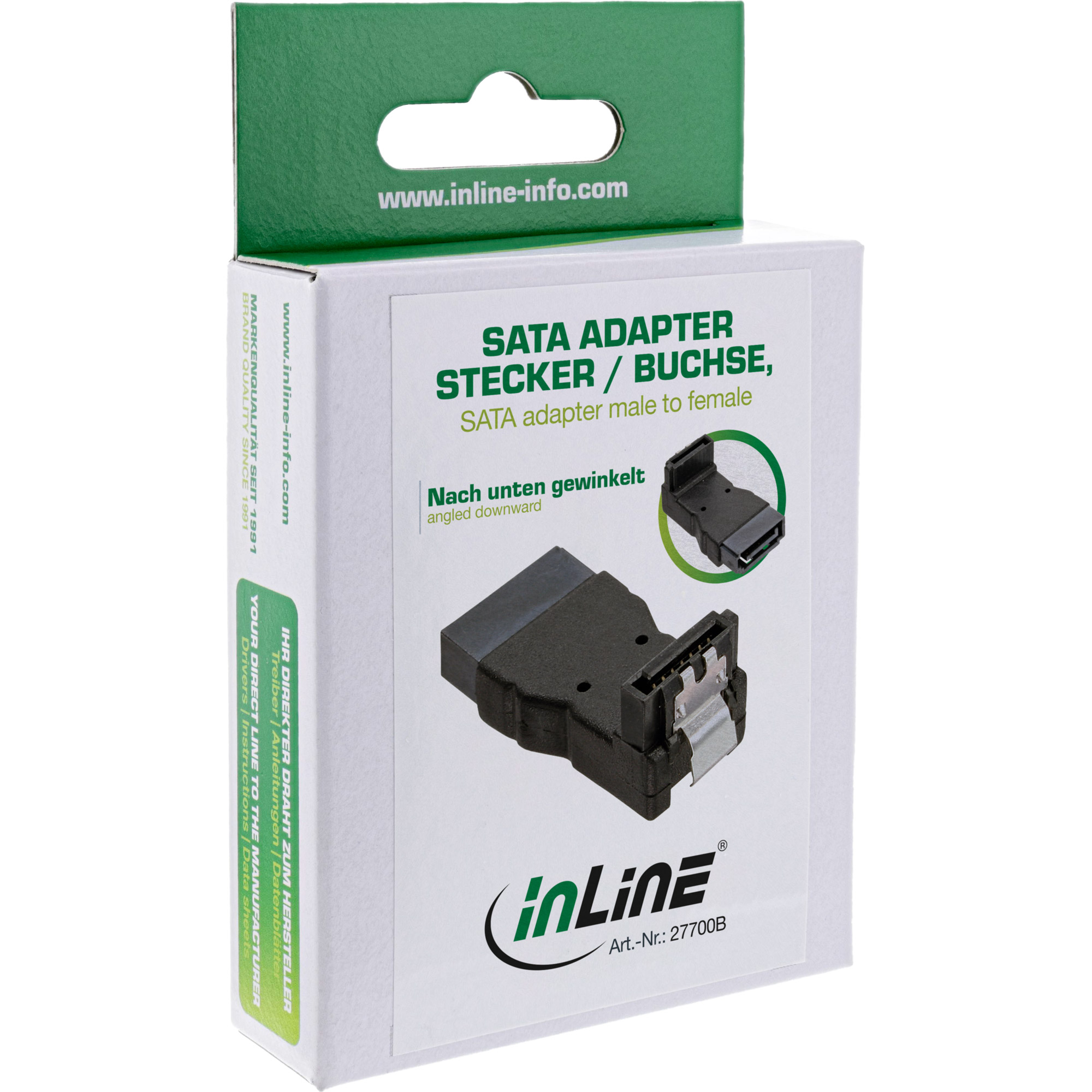 Inline® SATA Adapter Stecker / Buchse, gewinkelt nach unten Inline® SATA Adapter Stecker / Buchse, gewinkelt nach unten