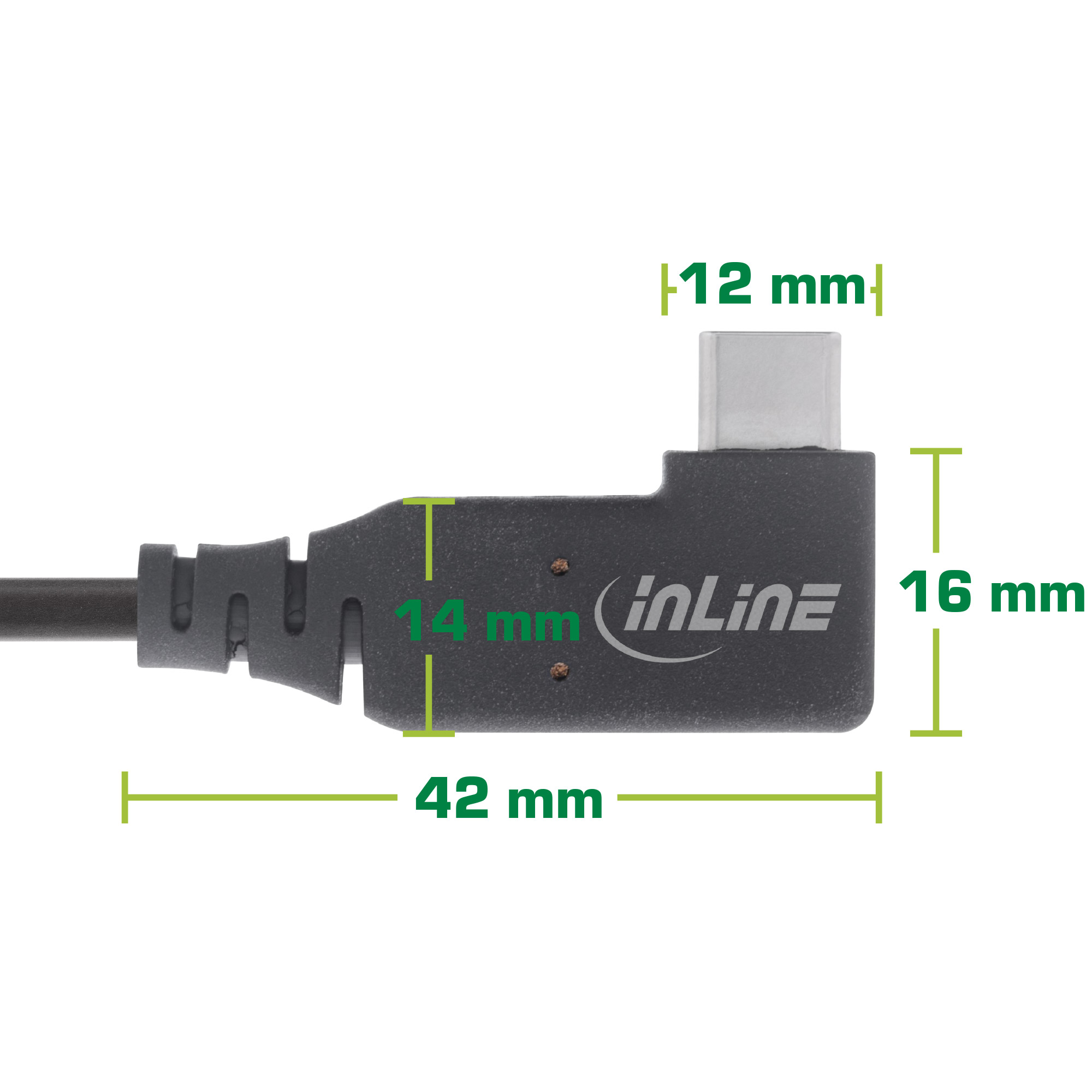 Inline® USB4 Kabel, USB-C einseitig gewinkelt, PD 240W 8K60Hz, TPE schwarz, 1,5m