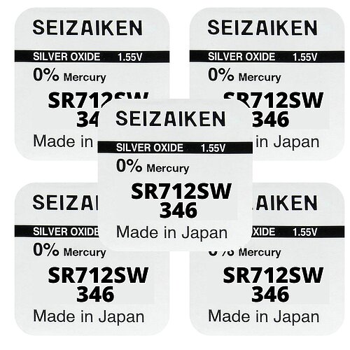 5x SR712SW 346 Silberoxid Batterie Seizaiken 1,55 V