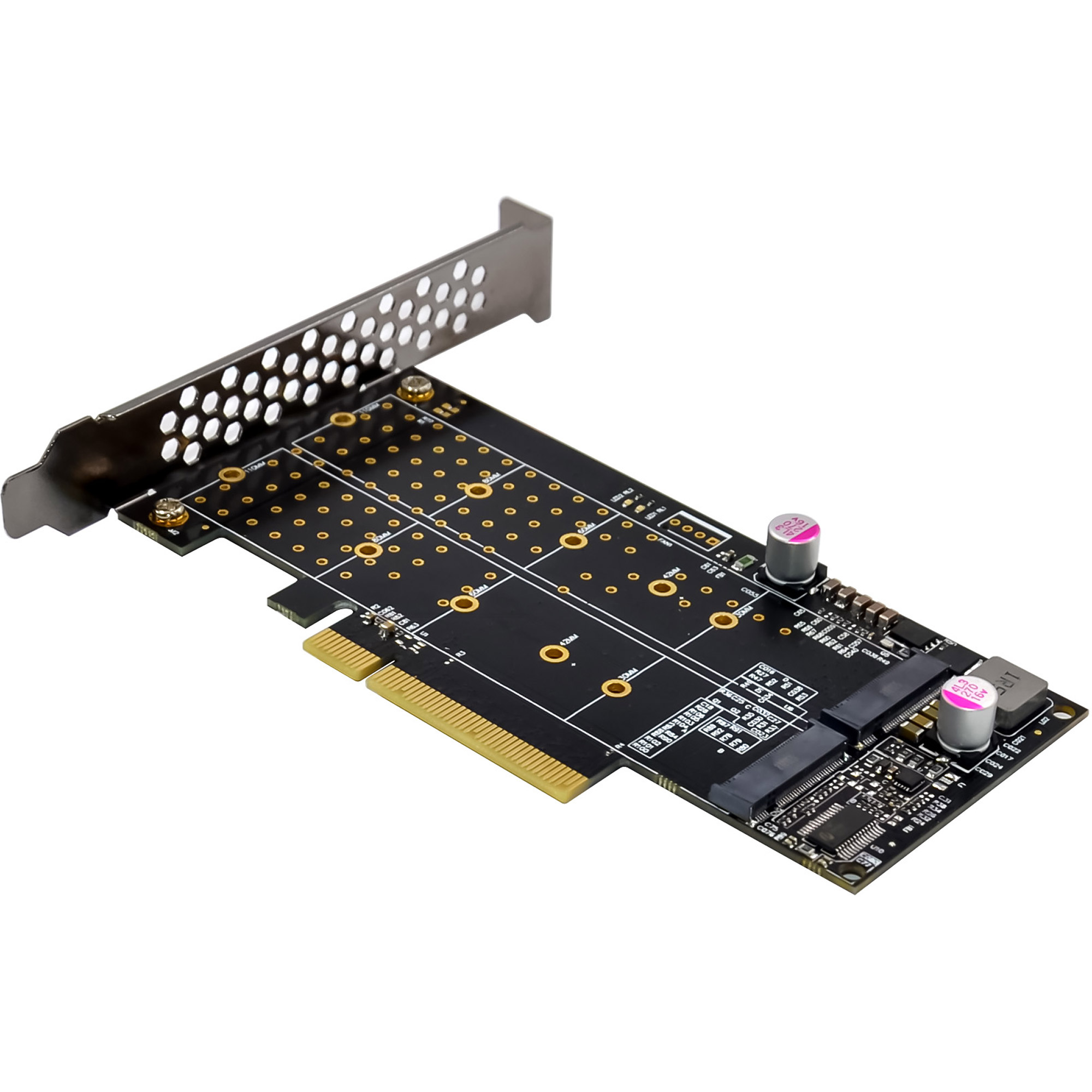 InLine® PCIe Karte zu 2x intern NVMe M.2 Key M - Bifurcation, PCIe x8