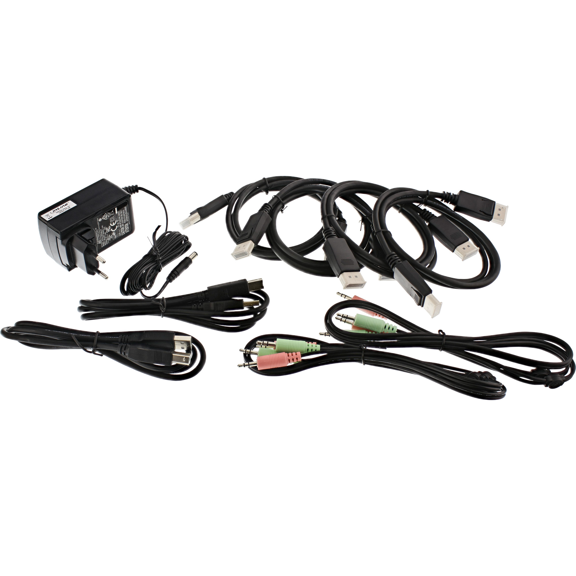 Inline® KVM Desktop Switch, 2x, Dual-Monitor DisplayPort 1.2, 4K, USB 2.0, Audio