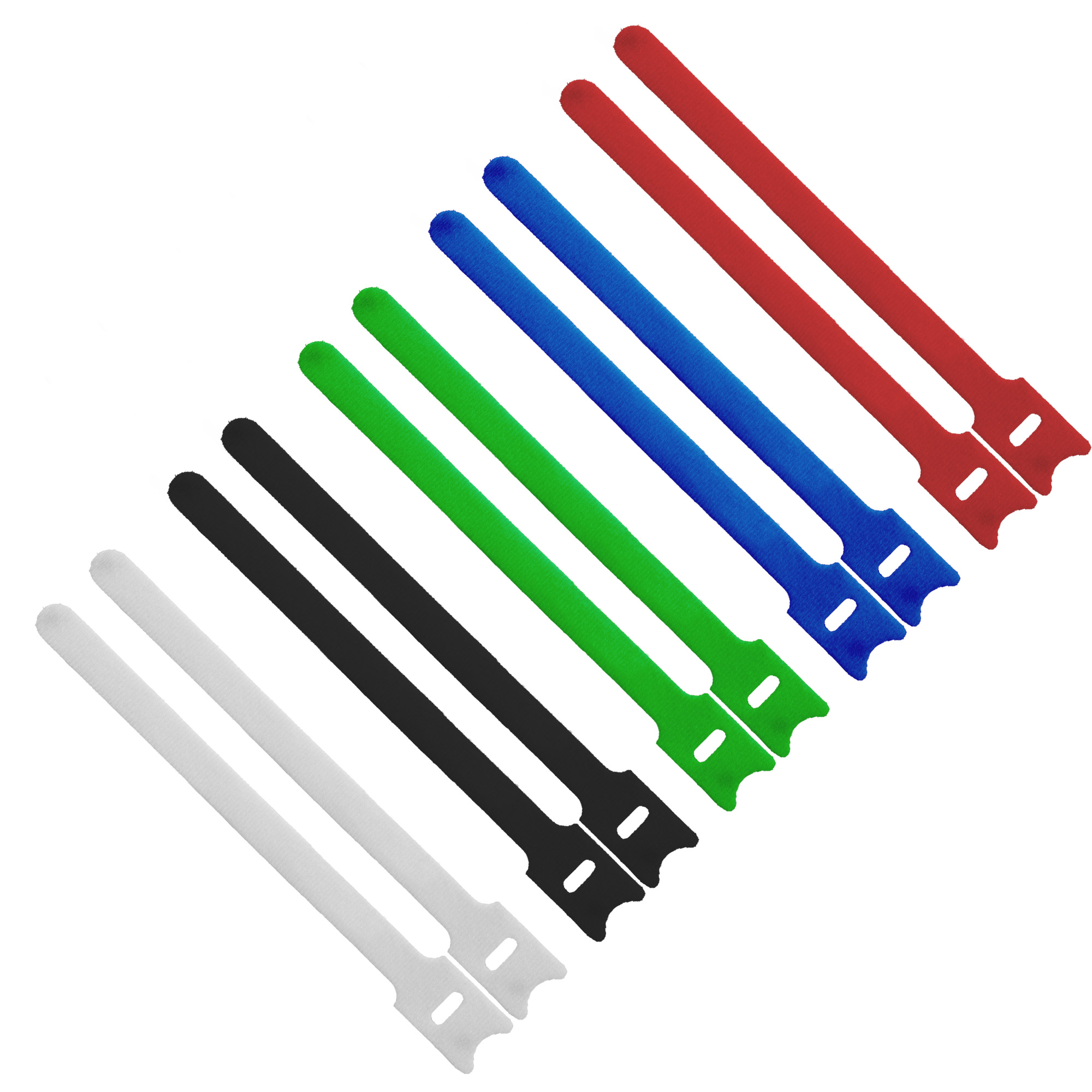 Inline® Kabelbinder 12x125mm, Klett-Verschluss, 10er, 5 versch. Farben