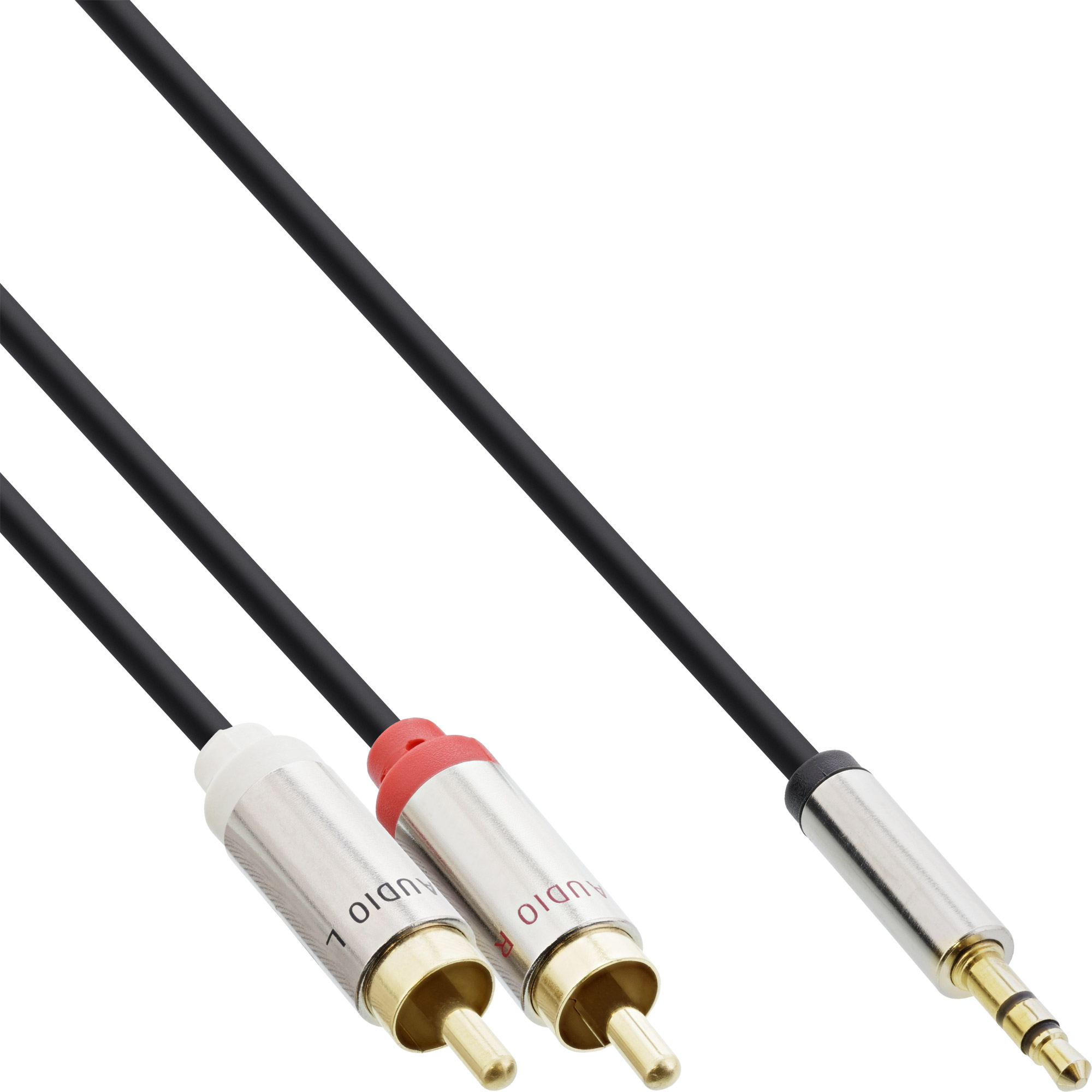 1m - Inline® Slim Audio Kabel Klinke 3,5mm Stecker an 2x Cinch Stecker 1m - Inline® Slim Audio Kabel Klinke 3,5mm Stecker an 2x Cinch Stecker