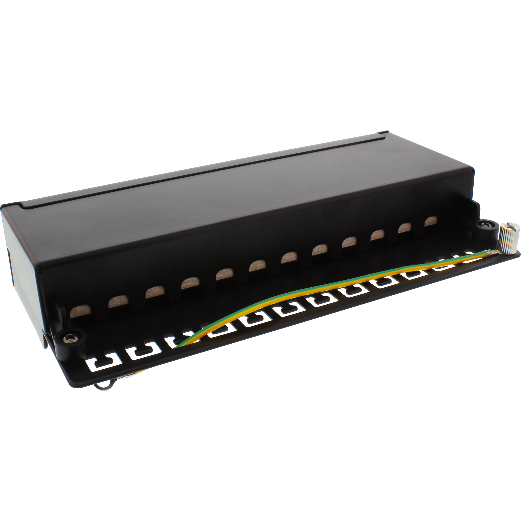 Inline® Patchfeld Cat.6A 12-fach, Tisch/Wand-Montage, schwarz RAL9005