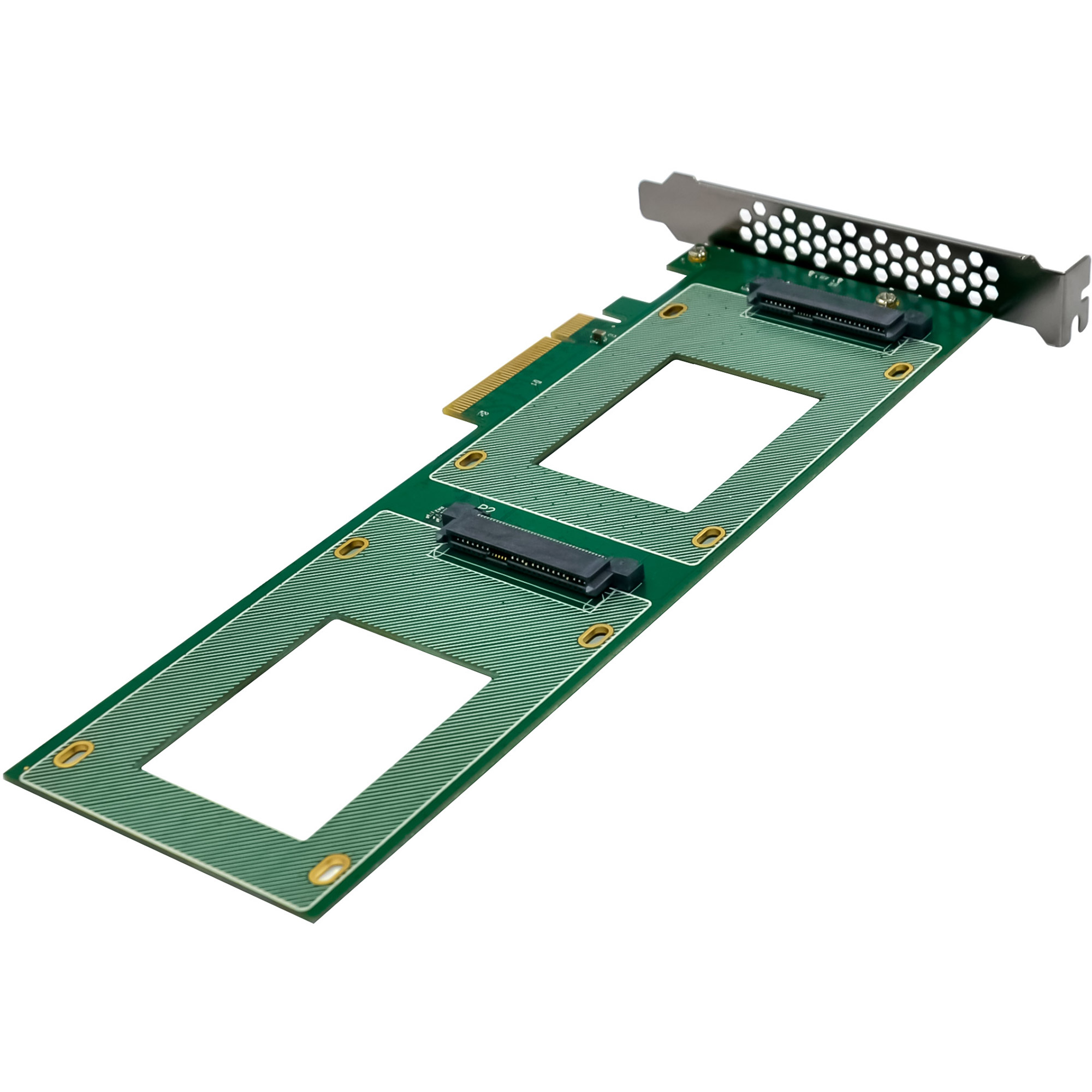 InLine® PCIe Karte zu 2x intern U.2 NVMe SFF-8639 - Bifurcation, PCIe x8, schmal