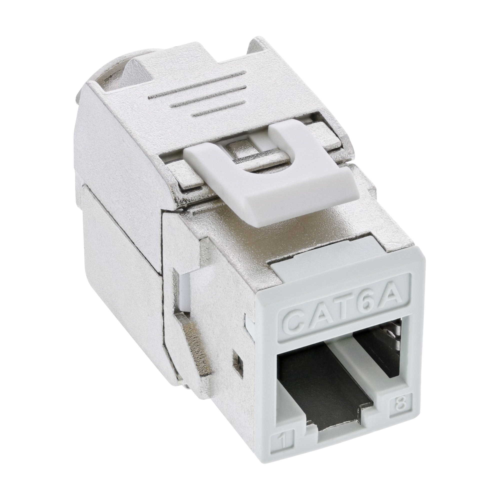 8x Inline® Keystone RJ45 Buchse, geschirmt, Cat.6A, weiß