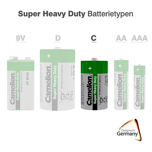 20x Camelion Super Heavy Duty Baby C R14 Zink Kohle Batterie