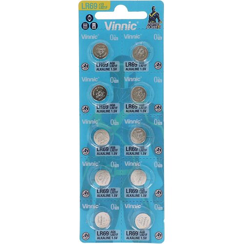 10x Vinnic AG6 LR69 LR921 371 1.5V Alkaline Knopfzelle