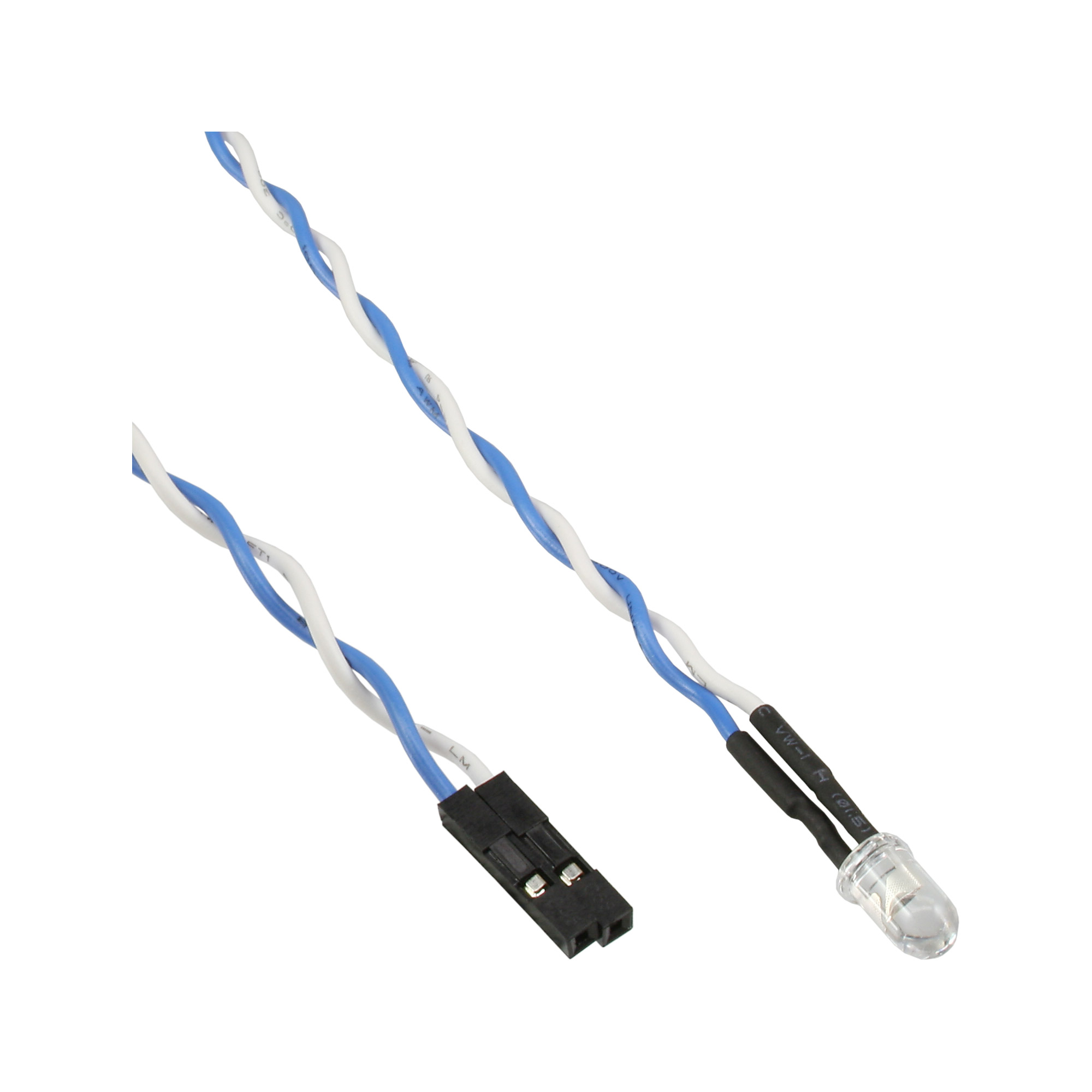 Inline® HDD-LED / Power-LED für Mainboard-Anschluss, blau, 5mm, 0,8m