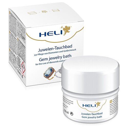 Heli - gebrauchsfertige Juwelentauchbad mit Pflegetuch für Schmuck 150ml - 12er Verpackung