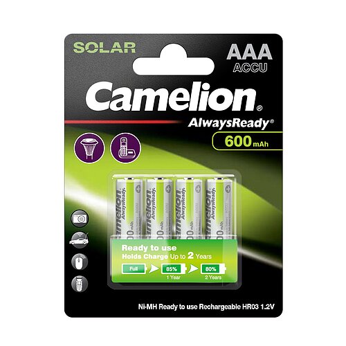 Camelion NiMH AAA Micro 600mAh HR03 Always Ready Akku für DECT Telefon & Solar Camelion NiMH AAA Micro 600mAh HR03 Always Ready Akku für DECT Telefon & Solar