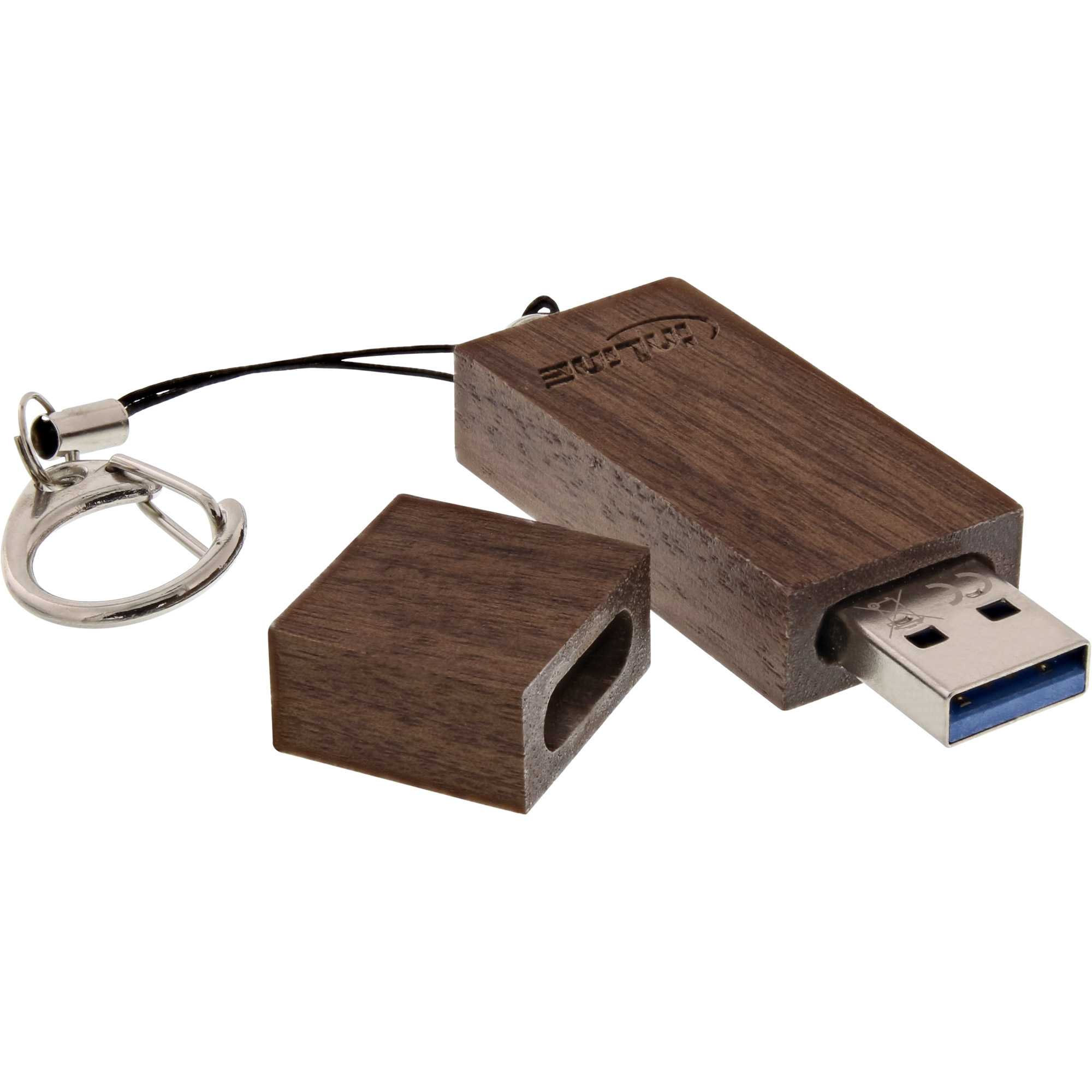 Inline® woodstick USB 3.0 Speicherstick, Walnuss, 128GB