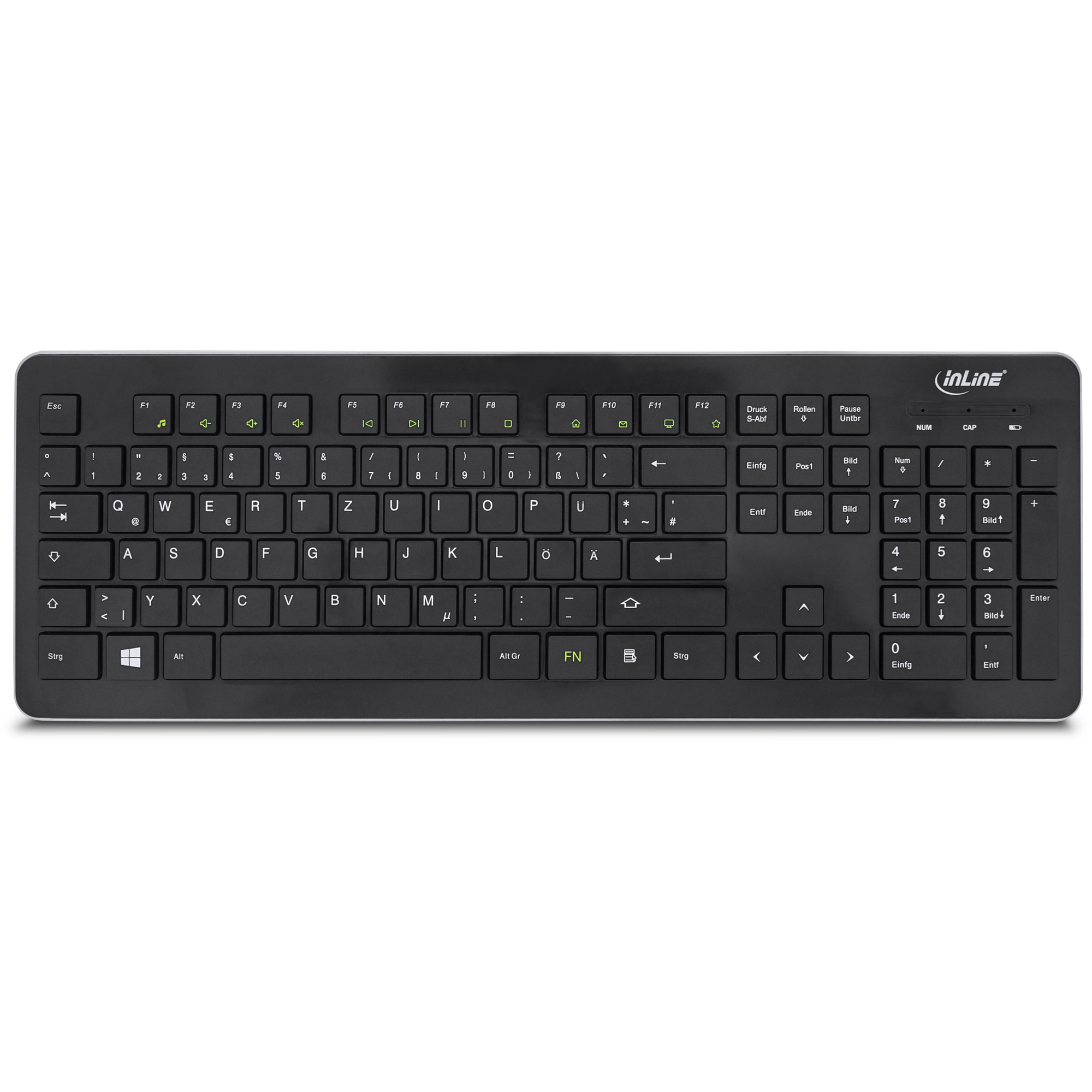 Inline® Design Desktop, Tast.-Maus Set, USB 2,4GHz, max. 1600dpi, schwarz