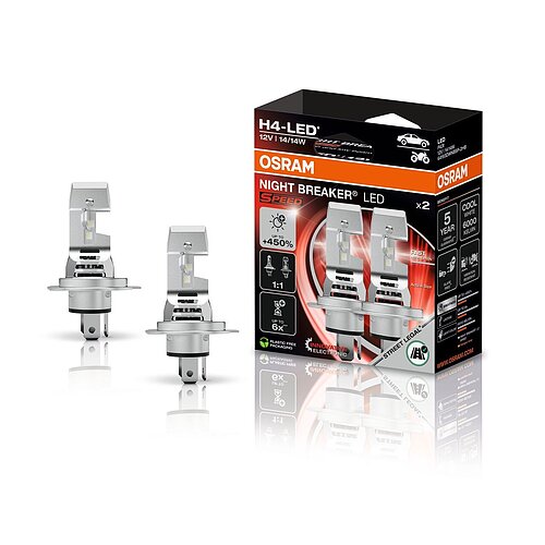 OSRAM H4 NIGHT BREAKER LED SPEED 450 StVZO-Konforme LED-Nachrüstlampe 2St. OSRAM 2 Stück
