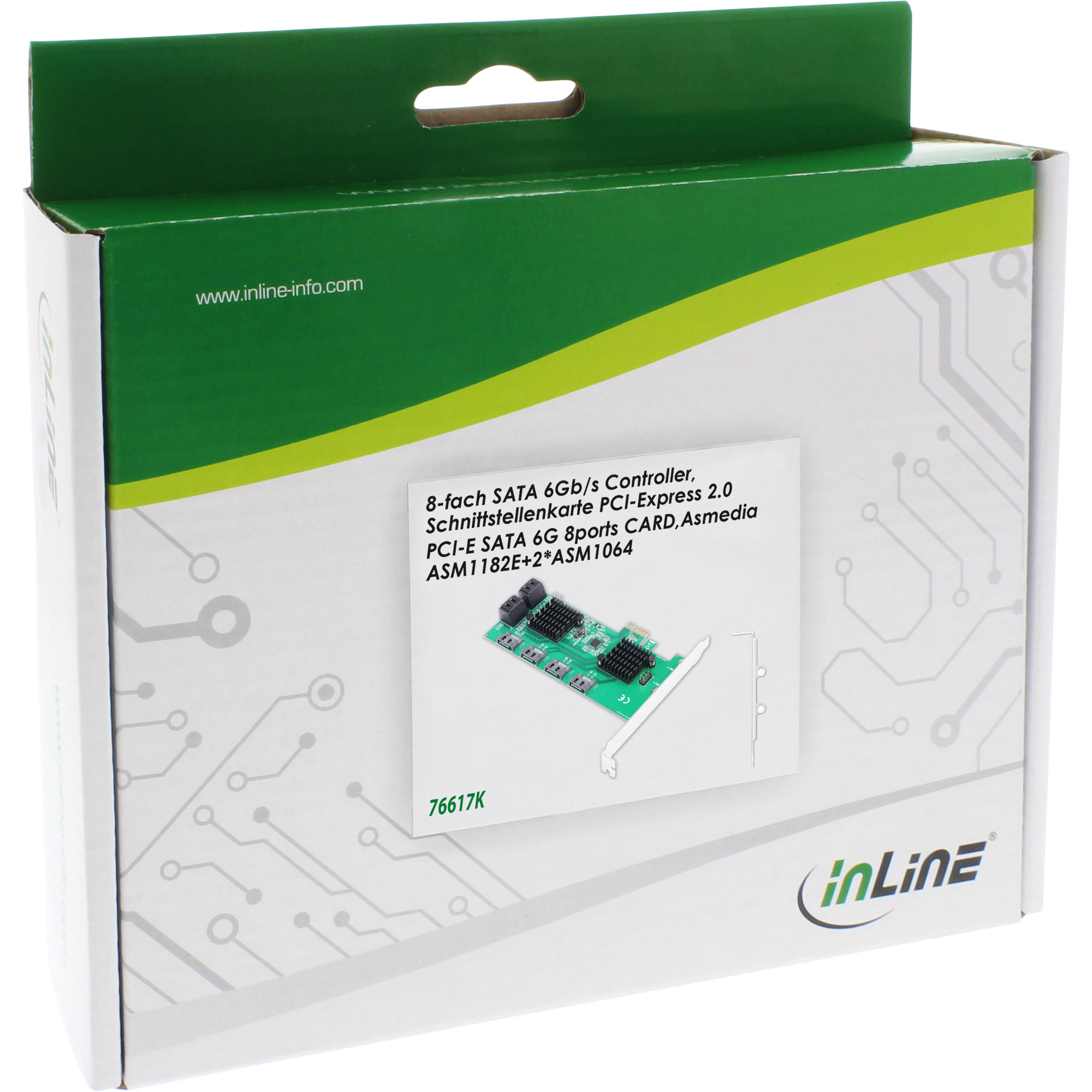 Inline® Schnittstellenkarte, 8x SATA 6Gb/s Controller, PCIe 2.0 (PCI-Express)