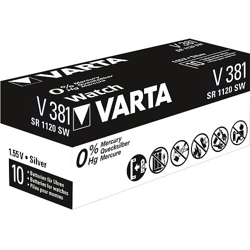 10x SR1120SW SR55 381 Silberoxid Batterie Varta 1,55 V