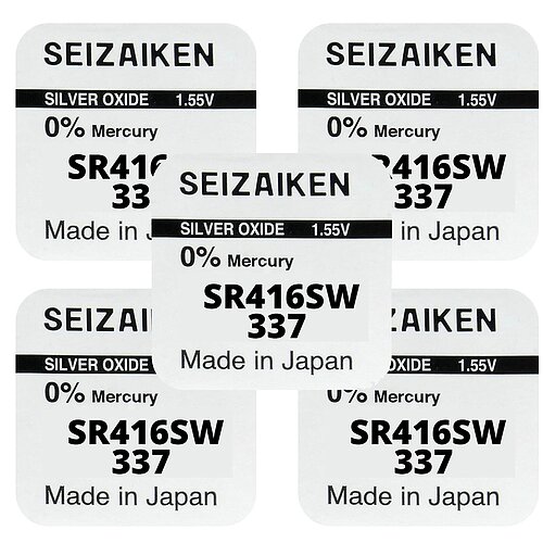 5x SR416SW 337 Silberoxid Batterie Seizaiken 1,55 V