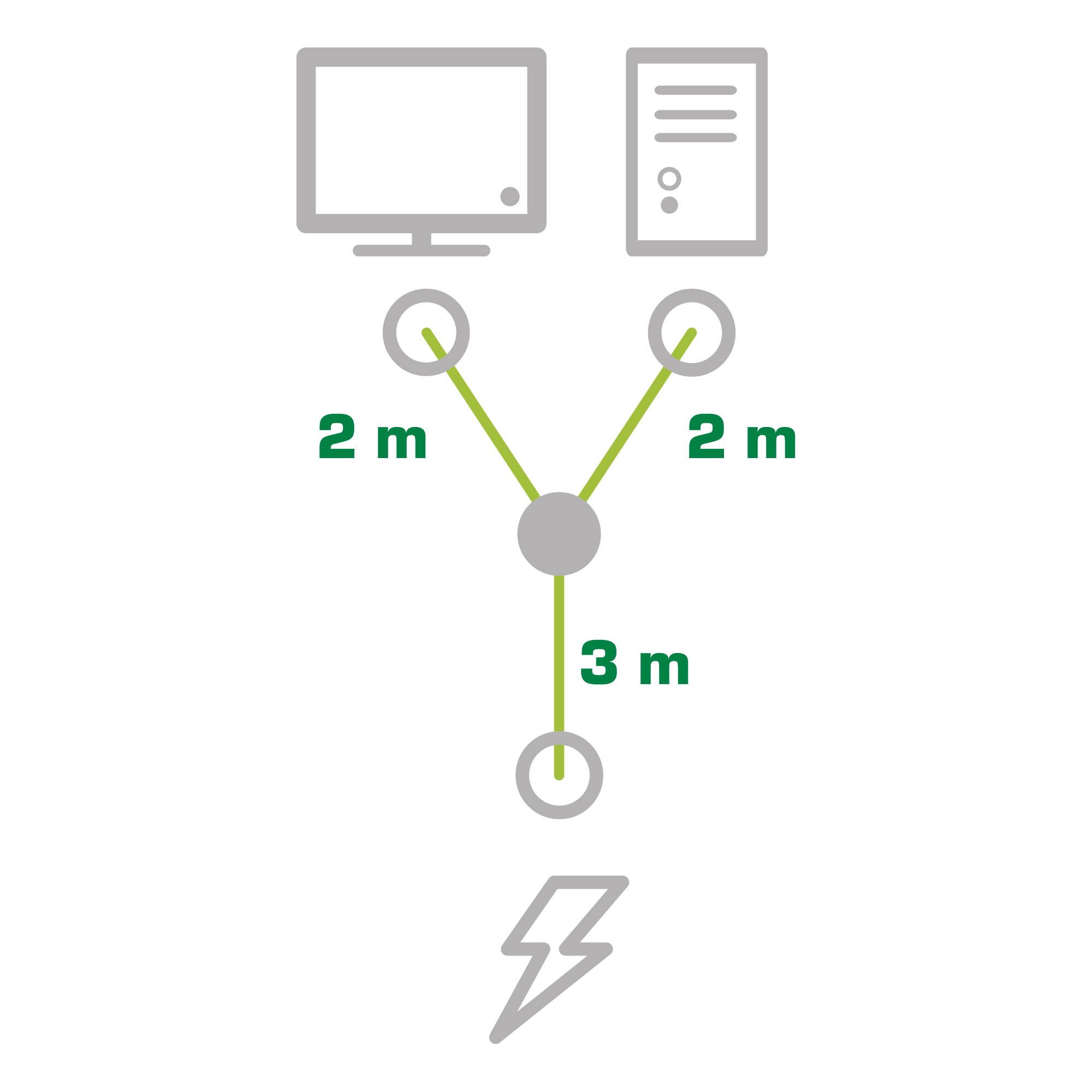 Inline® Netz-Y-Kabel, 1x Schutzkontakt ST zu 2x Kaltgeräte ST, 5m Inline® Netz-Y-Kabel, 1x Schutzkontakt ST zu 2x Kaltgeräte ST, 5m