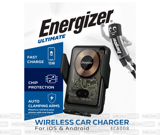 Wireless Charger, KFZ, ECA008, Qi, 15W, schwarz