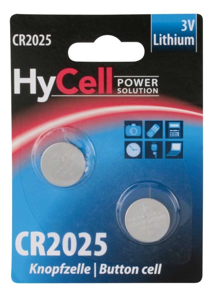 Hycell CR2025 Lithium Knopfzelle 3V Batterie - 2er Verpackung
