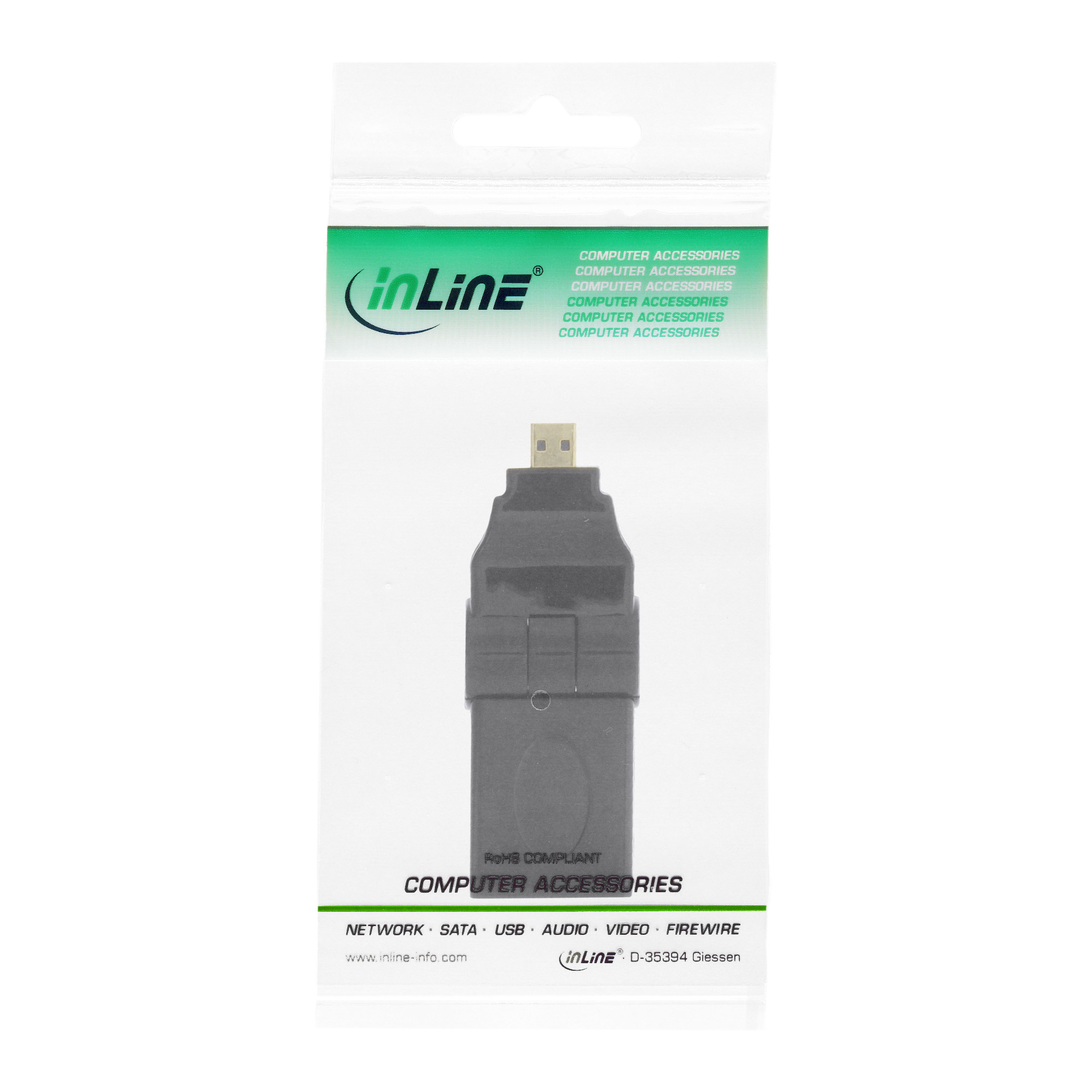 Inline® HDMI Adapter, HDMI A Buchse auf Micro HDMI D Stecker, flexibel, 4K2K Inline® HDMI Adapter, HDMI A Buchse auf Micro HDMI D Stecker, flexibel, 4K2K