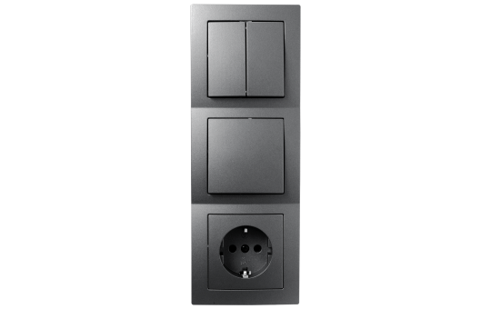 Schalter und Steckdosen Set McPower Flair ''Tür 3-fach'' 4-teilig, anthrazit Schalter und Steckdosen Set McPower Flair ''Tür 3-fach'' 4-teilig, anthrazit