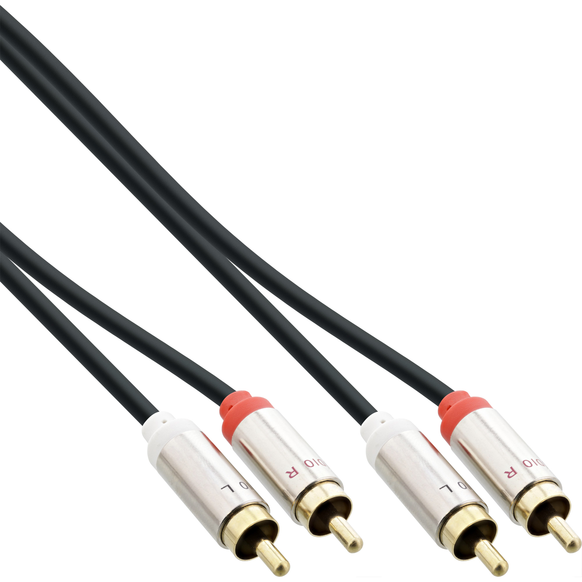 3m - Inline® Slim Audio Kabel 2x Cinch ST/ST, Stereo 3m - Inline® Slim Audio Kabel 2x Cinch ST/ST, Stereo