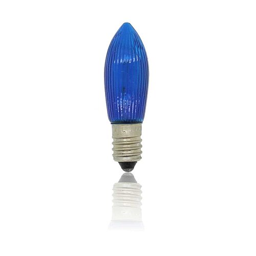 Topkerze geriffelt 14V 3W E10 blau