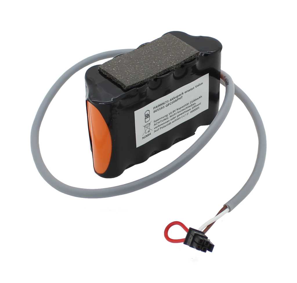 Akkupack NiMH 10,8V 2100mAh ersetzt Velux 865103 GP210AFHT
