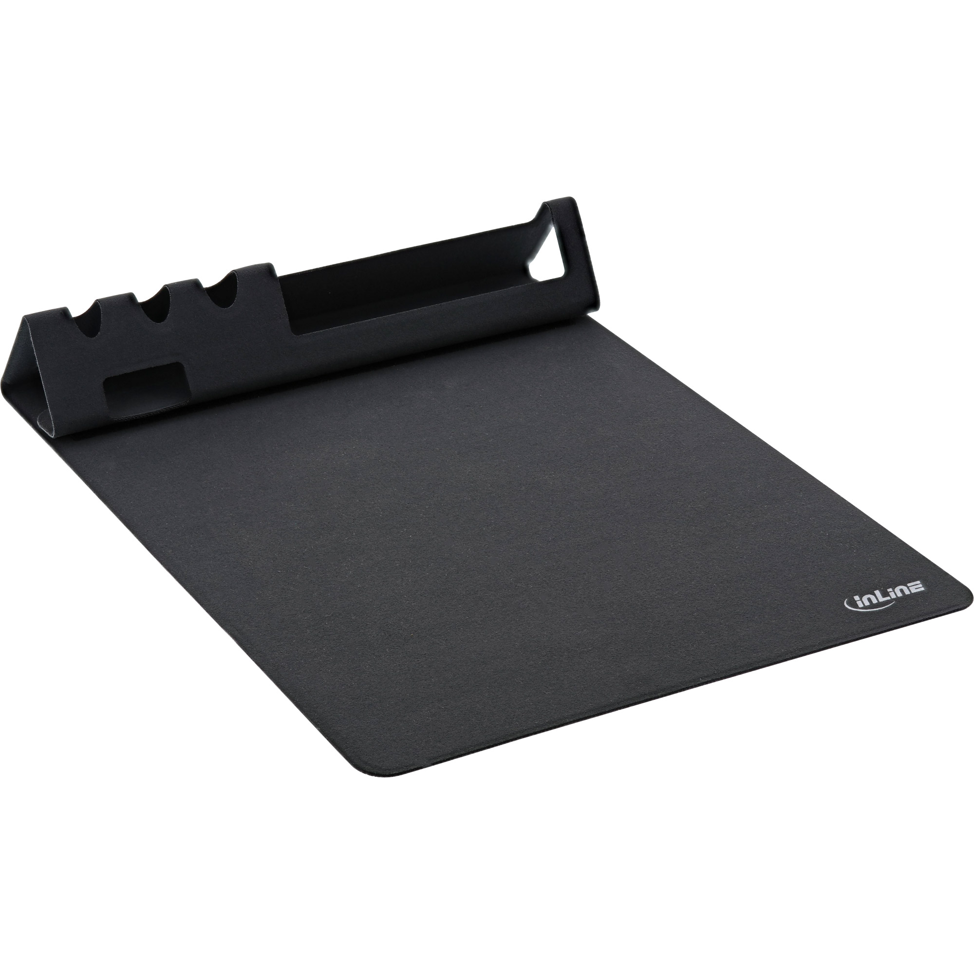 Inline® Multifunktions-Mauspad mit Handy und Stifthalter, schwarz, faltbar