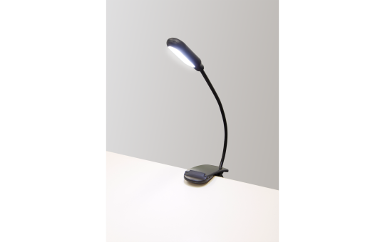 LED-Klemmleuchte / Leseleuchte McShine, 5 LEDs, mit Akku, Metall/Kunststoff