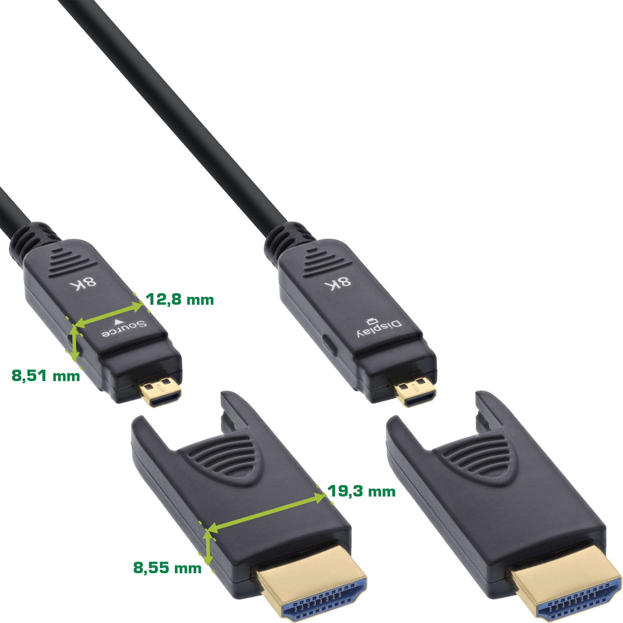 InLine® HDMI AOC Kabel, Ultra High Speed HDMI, 8K4K, Stecker abnehmbar, 20m InLine® HDMI AOC Kabel, Ultra High Speed HDMI, 8K4K, Stecker abnehmbar, 20m