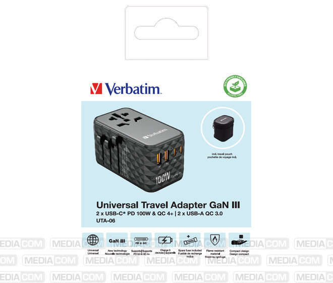 Ladeadapter, Universal Travel, UTA-06, GaN III, 100W