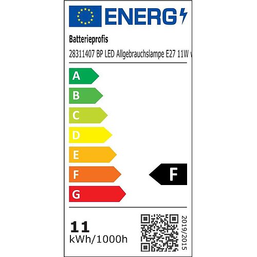 BP LED Allgebrauchslampe E27 11W warm weiß matt