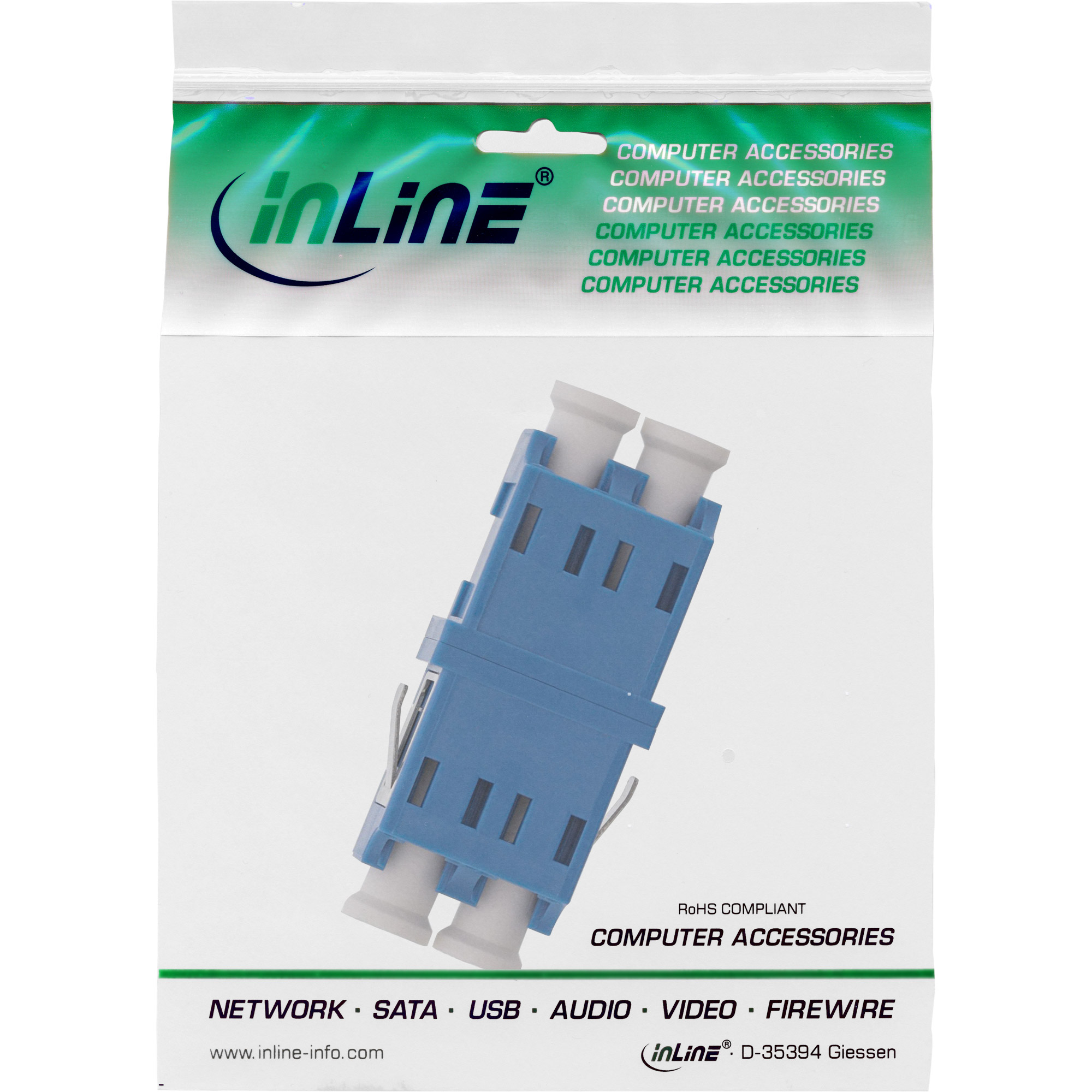 Inline® LWL Kupplung, Duplex LC/LC, singlemode, blau, Keramik-Hülse