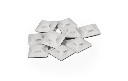 Kabelsockel McPower für Kabelbinder 25x25mm, selbstklebend, 10er-Pack